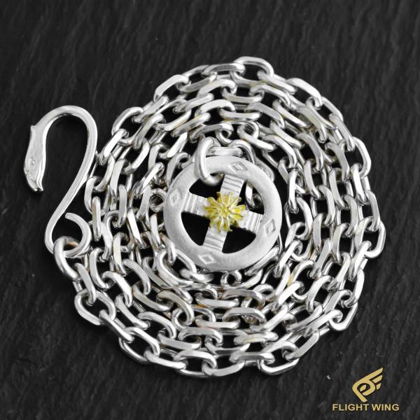 【新品】SV Eagle Hook & K18 Sun SV Wheel Chain / La Key ラキー イーグルフック ＆ K18太陽付き唐草ホイールチェーン (細角 , 太角) 50cm〜70cm