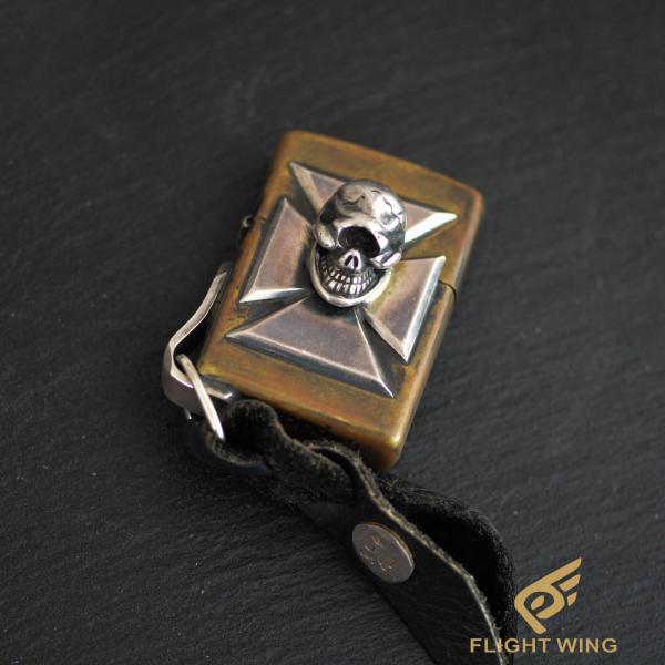 【リメイク】Skull & Iron Cross Zippo / Stop Light ストップライト スカル&アイアンクロス ジッポライター※ケースのみ
