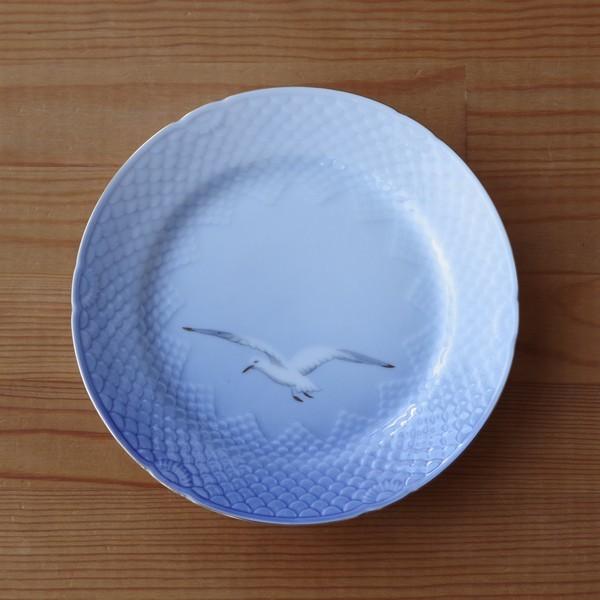 ビング オー グレンダール かもめ柄 鳥 デザートプレート ケーキ皿 17cm Bing&Grondahl シーガル ブルー 金彩 #210724-4