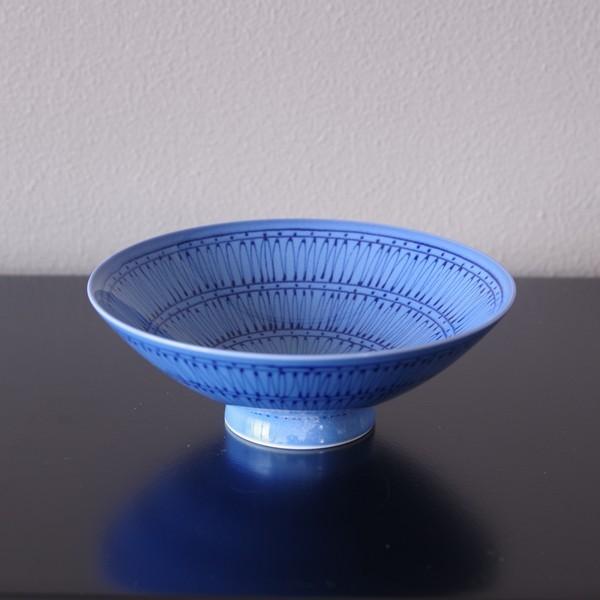 白山陶器 波佐見焼 平茶碗 飯碗 F 4 ブルー 青 Hakusan Hirachawan F4 Blue Navy Line Flower Flohmarkt フローマルクト 通販 Yahoo ショッピング