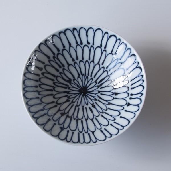 白山陶器 波佐見焼 平茶碗 飯碗 P4 白 ネイビー 菊 Hakusan Hirachawan P4 White Navy Kiku Flohmarkt フローマルクト 通販 Yahoo ショッピング