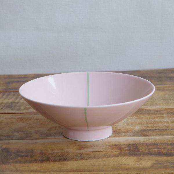 白山陶器 白山陶器（波佐見焼） 平茶碗 飯碗 H-1 ピンク グリーン 一