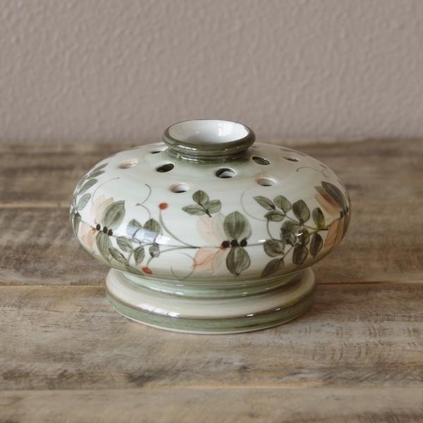 イギリス ヴィンテージ雑貨 Jersey Pottery ジャージーポタリー 花瓶 花柄 カーキ Jersey Potteries Vase Khaki Flower Flohmarkt フローマルクト 通販 Yahoo ショッピング