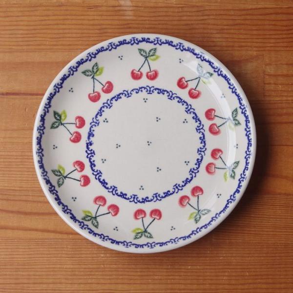 ALIX D.REYNIS✖︎ Bonpoint ボンポワン　ノエル　チェリー柄器 ポーランド食器 ポーリッシュポタリー デザートプレート ケーキ皿 19cm