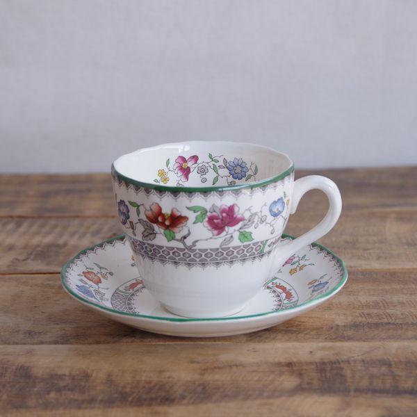 スポード チャイニーズローズ 花柄 コーヒーカップ ソーサー イギリス アンティーク 食器 陶器 #230223-1,2
