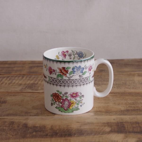 オリエンタルな花柄装飾の陶器カップ 5個セット