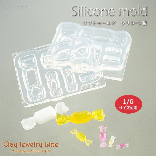 キャンディー 立体型／1/6サイズ対応 ころんと可愛い、キャンディーモチーフが作れるシリコンモールド。 丸型・角型の3サイズ入りです！★サイズ：丸型・角型（小）6×1.7× 1.2ミリ（中）12×3.5×2.5ミリ　(大)24×7 ×5ミリ...