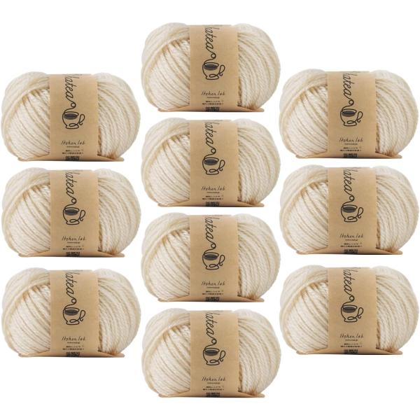 他サイト： 原ウール Knitworm 毛糸 ミルク 10玉セット チャティアクリル並太 並太 30g(約66m) アクリル100%の商品画像