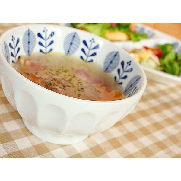 北欧風 リーフ カフェオレボウル (洋食器 白い食器 中鉢 アウトレット