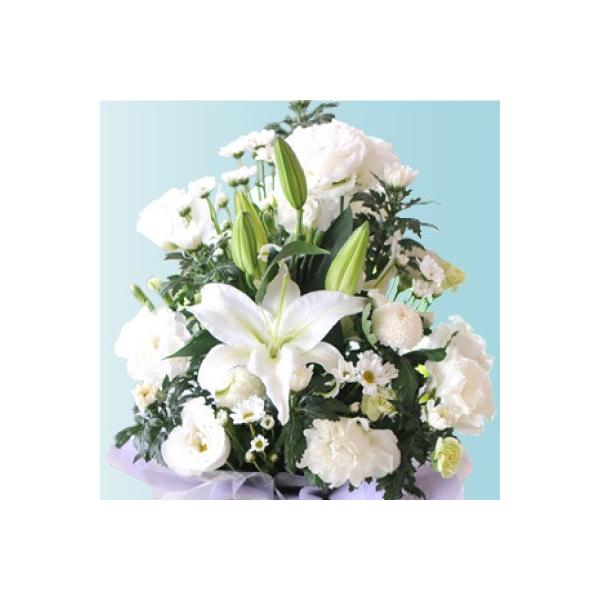 お供え 花 アレンジメント ユリのお供え 生花 お悔やみ 花 おしゃれ 命日 ギフト 4lサイズ 一周忌 命日 四十九日 おしゃれ 花 宅配 Yuriosonae4l 花束ギフト花工房 誕生日翌日配達