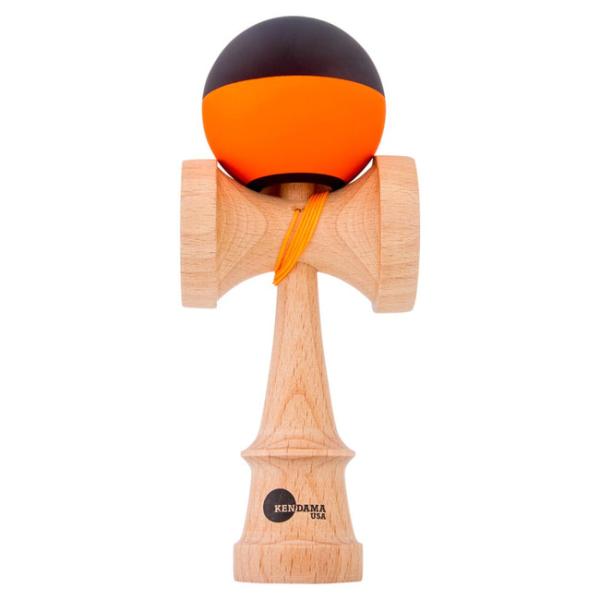 けん玉 KENDAMA USA Kaizen Kendama ジェット シェイプ ハーフスプリット ブラック／オレンジ JET268 改善 Half Split JET Shape Black & Orange