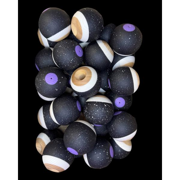 Okendama TAMA only - Ash - Splatter Black (White/na) 玉のみ けん玉