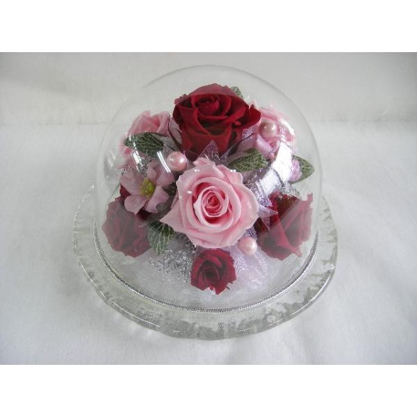 ガラスドームタイププリザーブドフラワー : フラワーショップ