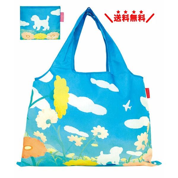 プレーリードッグ エコバッグ 【PUPPY】 大容量 2WAY 折りたたみ マチ付き ショッピングバッッグ  おしゃれ 可愛い メール便無料