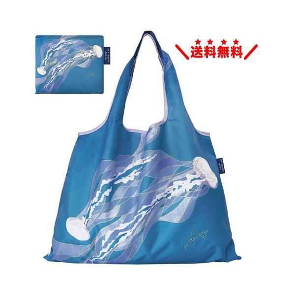 プレーリードッグ エコバッグ 【クラゲ】 大容量 2WAY 折りたたみ マチ付き ショッピングバッッグ  おしゃれ 可愛い メール便無料