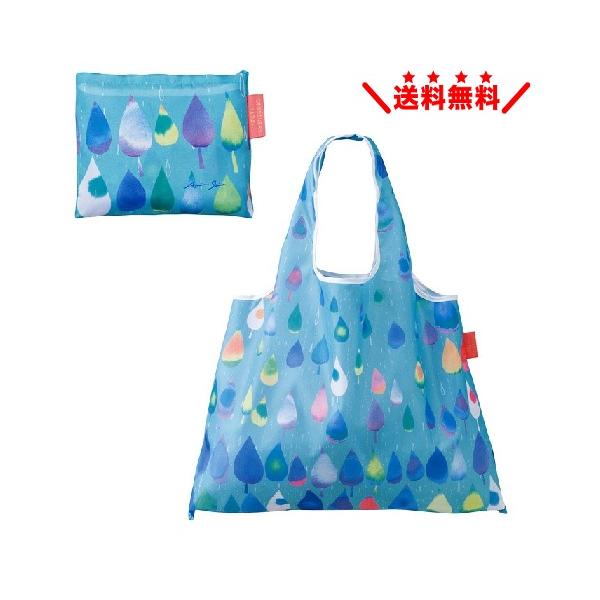 プレーリードッグ エコバッグ 【Rain drop】 大容量 2WAY 折りたたみ マチ付き ショッピングバッッグ  おしゃれ 可愛い メール便無料