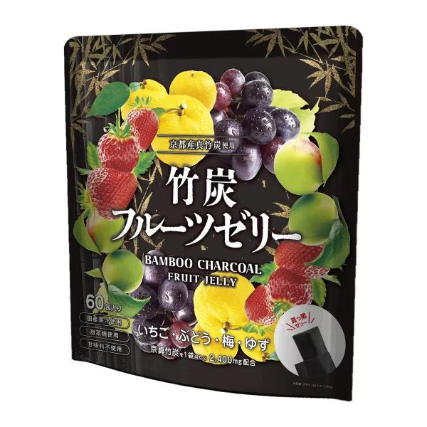 コストコ 竹炭フルーツゼリー 4種 60袋 いちご ぶどう ゆず 梅