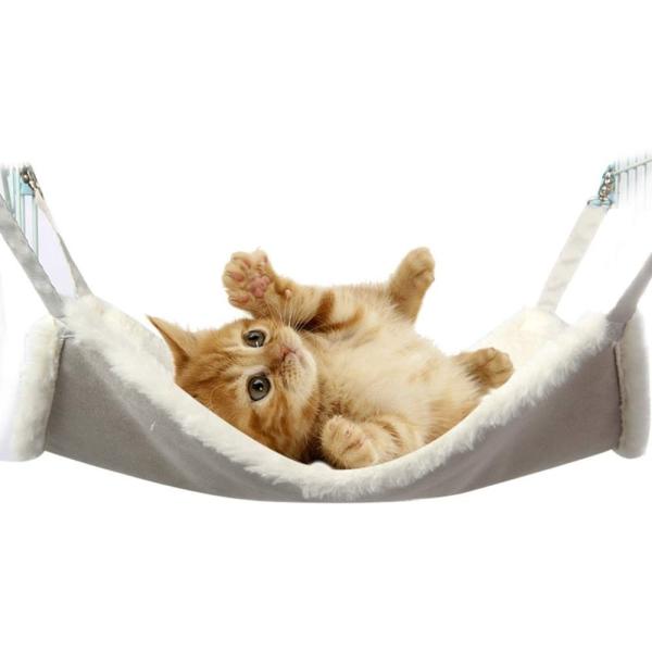Spring Fever 猫用ハンモック ねこ ベッド ソファー キャットハンモック チェア ニャンモック ホワイト L58x38cm 内張 Dallasreceiver Com