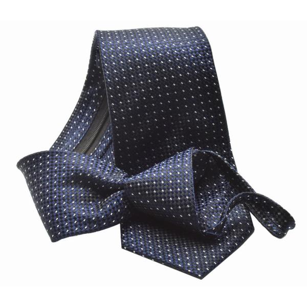 ネクタイ ワンタッチ ドット柄 おしゃれ ジャガード らくらく FLYING BLUE 8cm幅 ダークネイビー flb-wa-224 Necktie ポイント利用