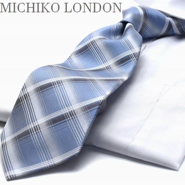 ギフト プレゼント Michiko London ミチコロンドン 水色 チェック柄 M 126b 日本製 M 126b ネクタイの専門店flying Blue 通販 Yahoo ショッピング