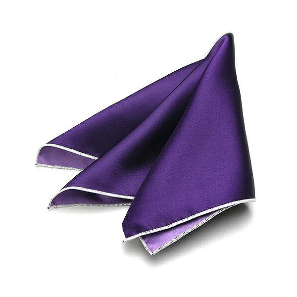 【20代/30代/40代/50代/60代】サイズ　直径　約３０ｃｍ　四角型　　材　質シルク１００％色ダークパープル/ラベンダー.縁はシルバーラメ　商品説明写真と多少の色の異なりはご了承下さい。☆円の中心をしぼるだけでおしゃれで形のいいポケッ...