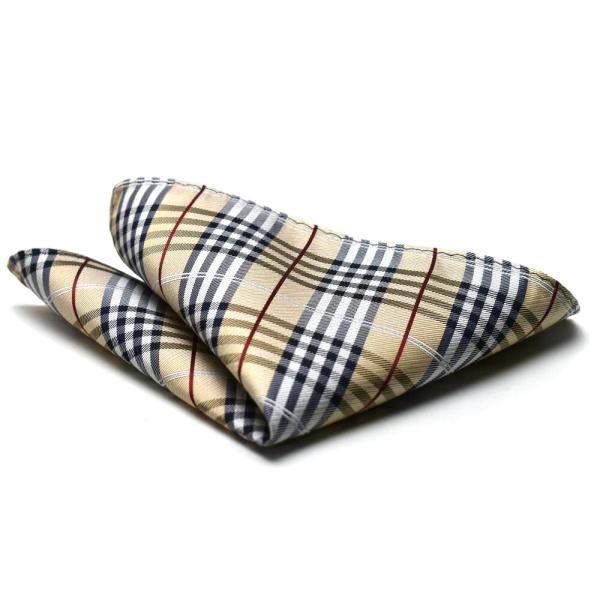 サイズ約23.5cmの正方形材　質シルク１００％色ベージュベースにグレー、ホワイト、レッドのチェック柄商品説明写真と多少の色の異なりはご了承下さい。 ポイント利用