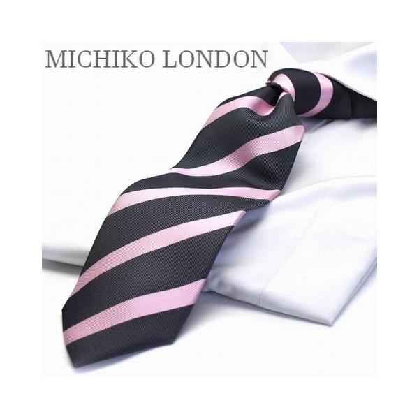 MICHIKO LONDON（ミチコロンドン） ネクタイ チャコールグレー ピンク