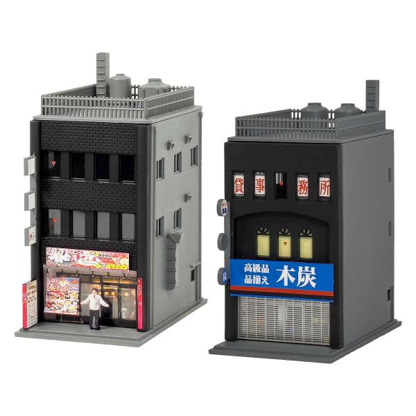 Nゲージ 着色済み 商業ビル 3F まんぷく街道シリーズ/すしざんまい グリーンマックス 2657