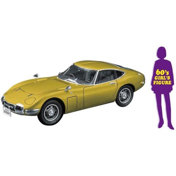 TOYOTA 2000GT 1/24 ゴールドモデル 1/24 Toyota 2000GT “GOLD” w/ 60's Girl Figure By Hasegawa