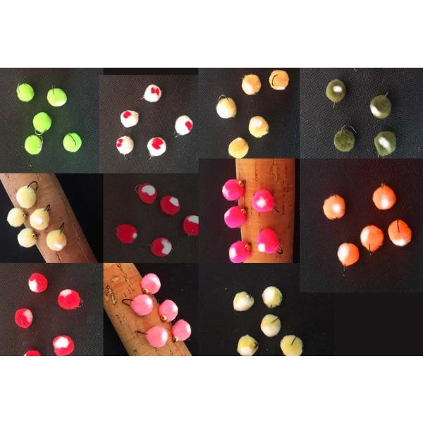 ヘッド部分にブラス製のビーズを備えたエッグフライ。ビーズの輝き＆ほどよい沈下速度が、トラウトにとても有効。また今シーズンは、中間色系カラーを増強し、さらに釣れ釣れ効果UP！各色をローテーションさせることで、高い釣果をあげることができます。バ...