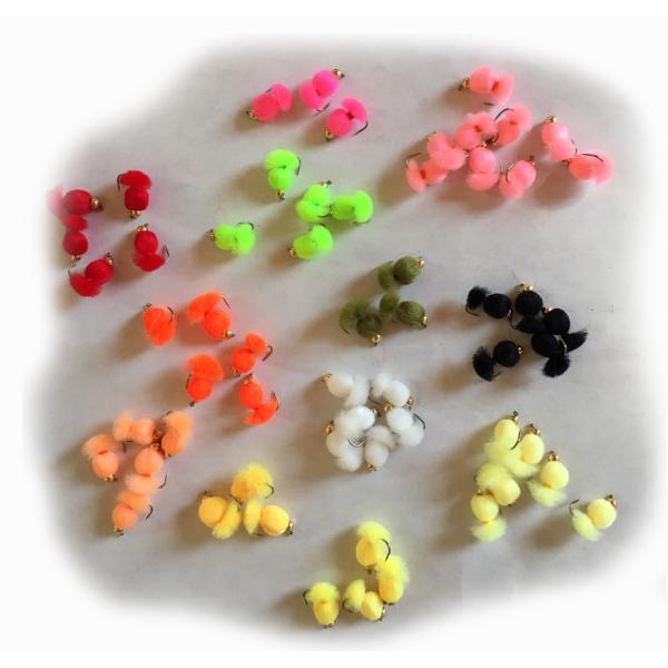 一般のエッグフライに比べ、形状や見え方に変化があり、スレたトラウトに有効です。カラー・セレクションやボディの「まんまる感」に留意すると共に、お尻のフレアのバランスに気をつけ、とても使いやすいフライに仕上がっています。同系色の濃淡をローテーシ...