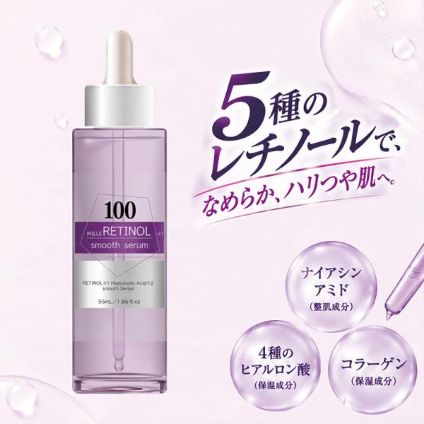 MILLE レチノール美容液 55ml レチノール 美容液 日本製  毛穴 水分保湿 スキンケア 国産