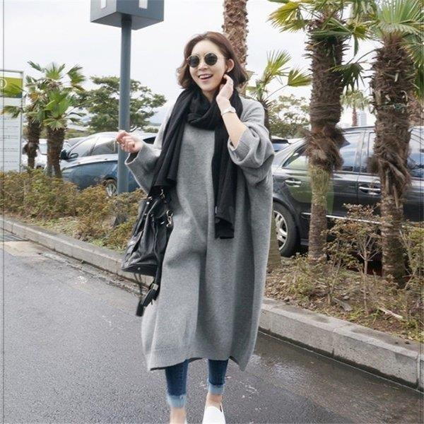 12月スーパーsale 15 Off 長袖 冬 秋 ニットワンピース ロング丈 ワンピース ニット ロングニット 大きいサイズ セーター ニット ロングワンピース パーカーワンピース 40代 30代 Ol 通勤 洗えるニット 大人 上品 シンプル ゆったり 体型カバー 無地 ワンピース