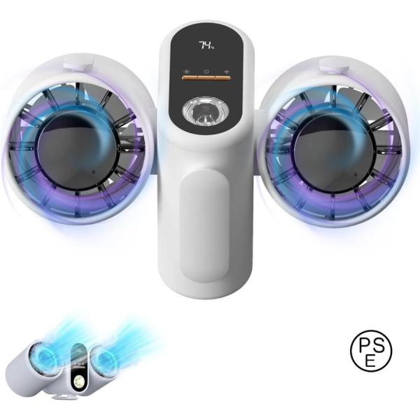 2025新登場 腰掛け扇風機 デュアル出風口 携帯扇風機 360°独立調整可能 ターボファン 腰につける 扇風機 USB-C 急速充電 8000mAh 照明付き 熱中症対策 暑さ対策