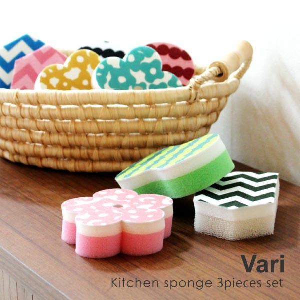 3個組 Vari キッチン スポンジ 3p おしゃれ プチプラ かわいい キッチングッズ 3色セット 柄 新生活 台所 Vari Ks3p Fofoca 通販 Yahoo ショッピング
