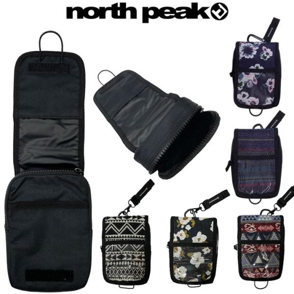 north peak ノースピークPASSCASE &amp; POACH パスケース ポーチ・カラビナ付付き・ちょっとした小物も入るマチあり・強度の高いポリエステル素材使用[サイズ]横×縦×厚さ=約11cm×16.5cm×3cm[カラー]...