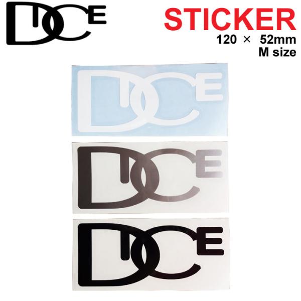 DICE ダイス スノーボードステッカー[ダイカットロゴ / Mサイズ] カッティングタイプカラー:WHT(001) / SLV(010) / BLK(041)サイズ:120×52mm