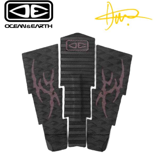 2026 OCEAN＆EARTH デッキパッド ダコタ・ウォルターズ 3ピース DAKODA WALTERS LITE TRAC BLACK／PLUM サーフィン デッキパット オーシャンアンドアース 爆買