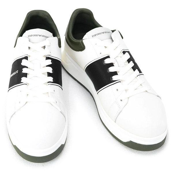 エンポリオアルマーニ EMPORIO ARMANI 靴 メンズ スニーカー オフホワイト×グリーン×ブラック(X4X264 XM986 Q355  OFF WHT+GREEN+BLK/WH) 21AW