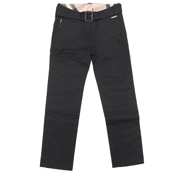 キッズ バーバリー BURBERRY ベルト付き パンツ ボトム ブラック 