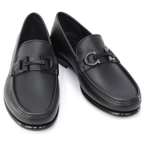 サルバトーレ フェラガモ Salvatore Ferragamo 靴 メンズ ガンチーニ ビジネスシューズ ローファー ブラック (CROWN 0688525 NERO) 22AW
