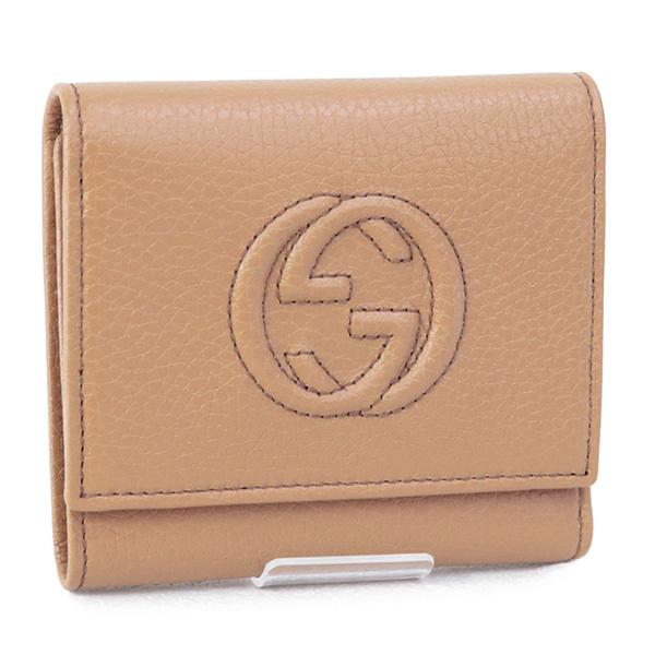 グッチ GUCCI 財布 折財布 SOHO ソーホー ウォレット GGロゴ ベージュ 