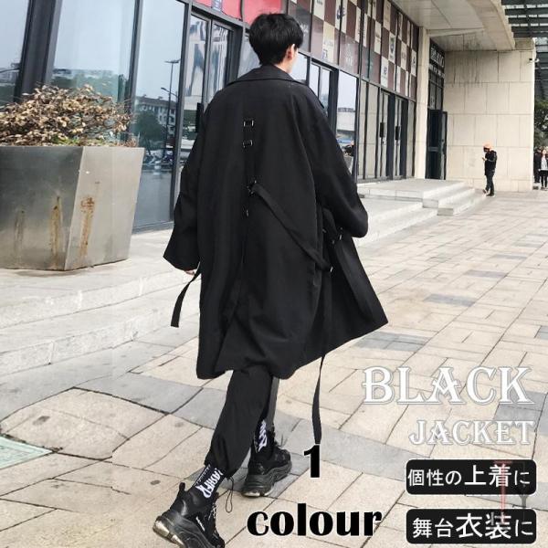 カーディガン ロングシャツ メンズ ロング丈 フード付き 黒 個性派 かっこいい 有名な ブラック系 スタイル 秋冬 お洒落達人 お兄系 新作 個性的