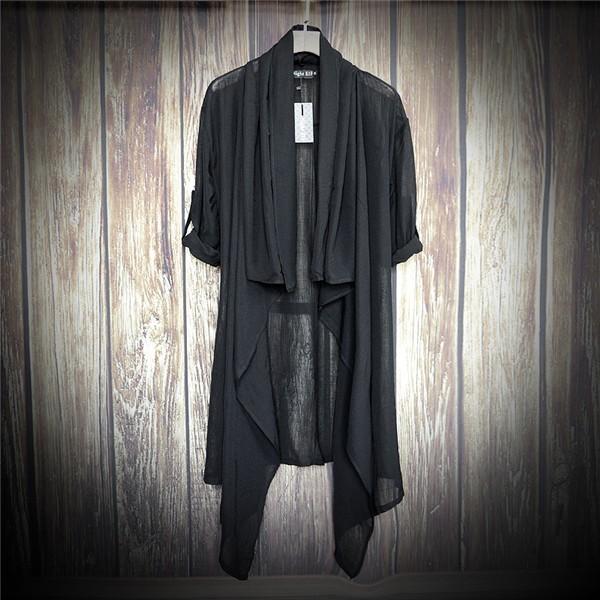 シャツ メンズ 長袖 送料無料 春物 メンズファッション スリム かっこいい 個性的 アウター カジュアル トレンチコート ロング丈 トップス 細身 サマーコート Dh18eef61 Fontier Tokyo 通販 Yahoo ショッピング