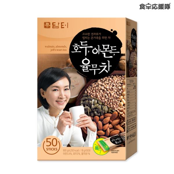 ■商品名：ダムト ユルム茶■内容量：18g×50包■原材料：砂糖、白米粉、ピーナッツ加工粉（水あめ、ピーナッツバター、パーム油、食塩）、大豆粉、アーモンド、くるみ、食塩、ハトムギ粉/カゼインNa（乳由来）、リン酸水素二カリウム、乳化剤（大豆...