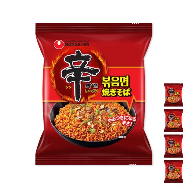 辛ラーメン 焼きそば 袋麺 4袋 / 韓国ラーメン 韓国食品 インスタント麺 炒め麺 農心 辛いけどクセになる