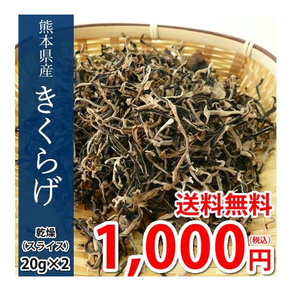 ■名称きくらげ■内容量 スライス計40g（20g×2袋) ■保存方法 直射日光、高温多湿を避けて保存。水もどし後は、密閉容器に入れて10℃以下の冷蔵庫で保管し、なるべくお早めにお使いください。■配送方法ネコポスでお届けさせて頂きます。※配送...