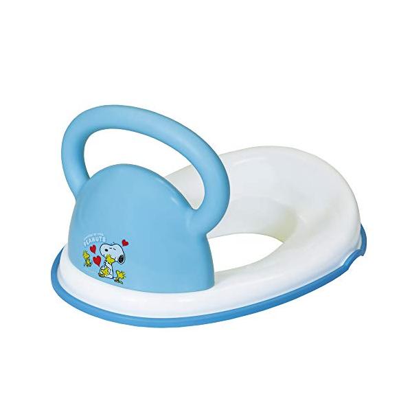 他サイト： 永和 スヌーピー 取っ手付き補助便座 ブルー 洋式便座に取り付けるだけ 4560150176568の商品画像