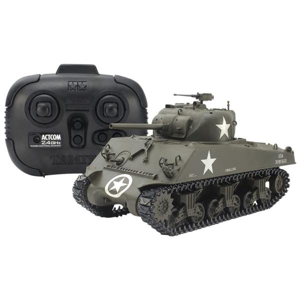 ・  48217・450馬力を発揮するV型8気筒ガソリンエンジンを搭載して信頼性を高めた、M4A3シャーマンを再現したラジオコントロールタンクの組み立てキットです。・1/35サイズにRCメカを凝縮して、前後進、緩旋回、超信地旋回に加え、砲塔...