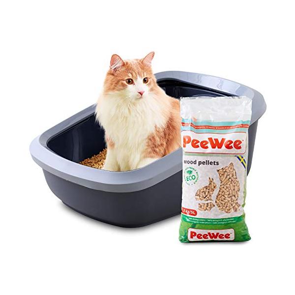 他サイト： 【OFT】 PeeWee エコビッグ グレー 本体+木製ペレット猫砂2.8kg(4.4L)セット シーツのいらないシステムトイレ 崩れるタイプのの商品画像